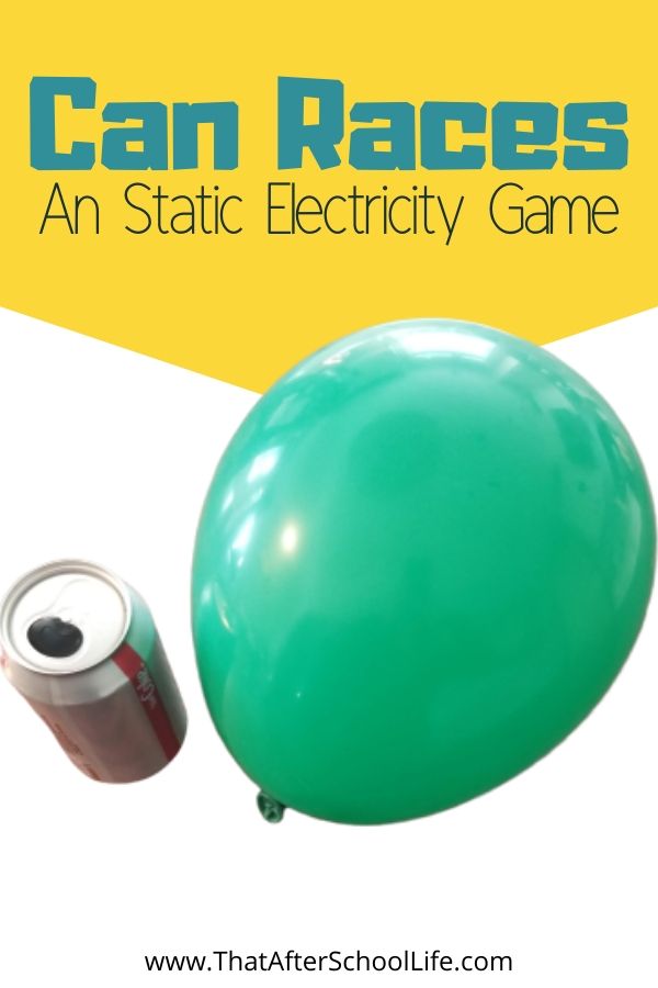 This STEM challenge allows kids to use static electricity in a fun way.  Use cheap items you already have on hand and a little static magic to hold static electricity can races.