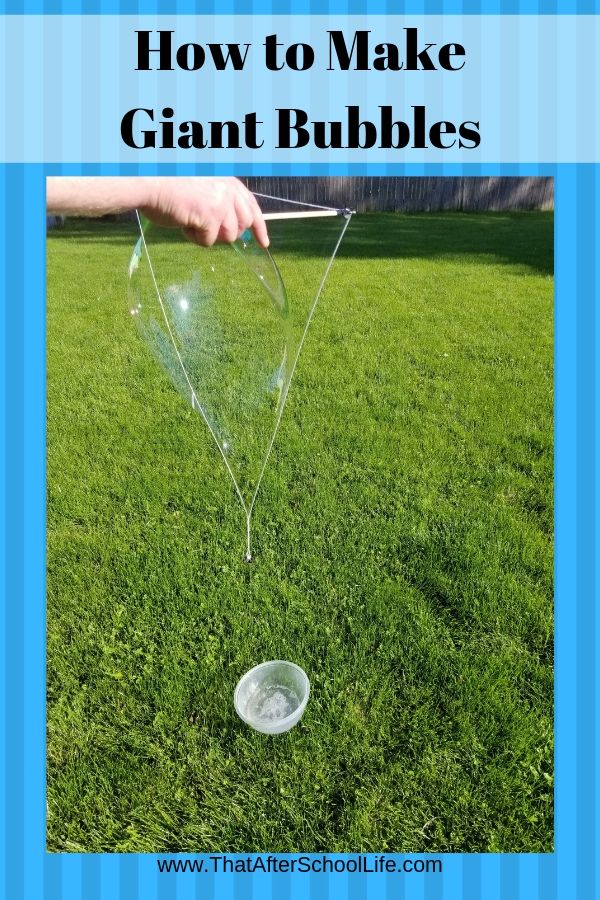 Make GIANT bubbles with this fun and simple craft that will have kids using engineering skills to create a bubble wand that will keep them busy for hours!