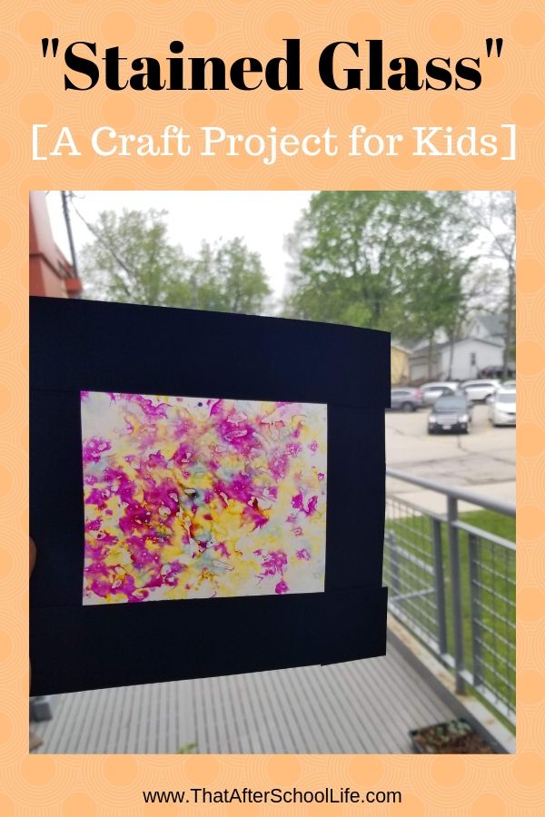 This upcycled craft color blending activity creates a beautiful faux stained glass craft and provides a perfect art project for old crayons. 