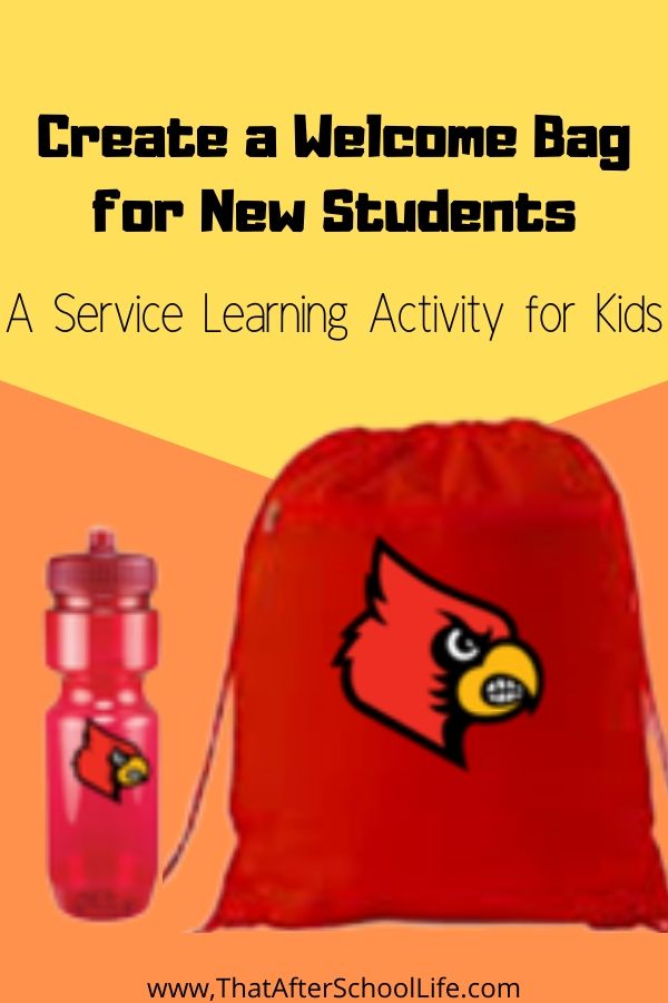 Making new student welcome bags is a  service learning activity  that encourages kids to welcome new students into the community with a small gift and guide to the school.